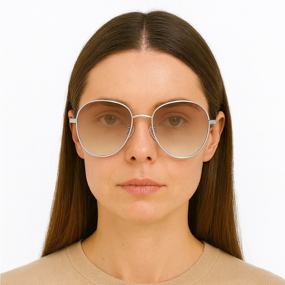 CELINE
Oversized Round Metal Gradient Rose Sunglasses CL40177U